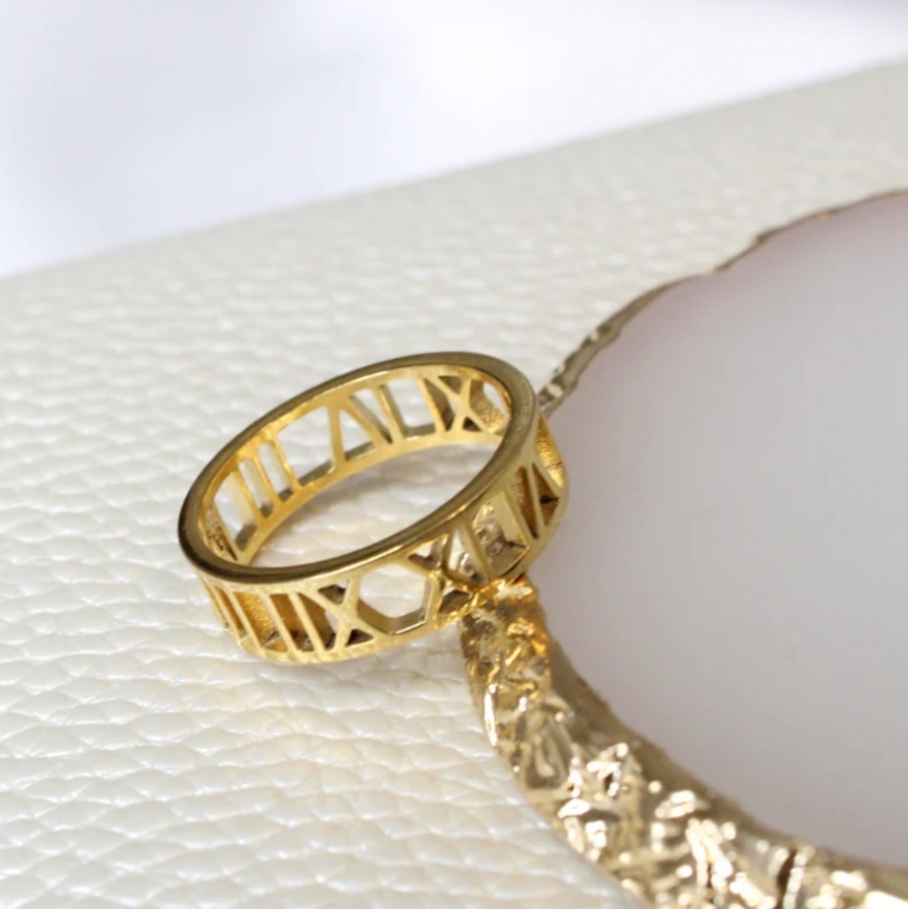 Gold Roman Numeral Ring